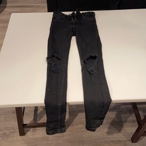 ZARA Black Skinny Ripped Jeans